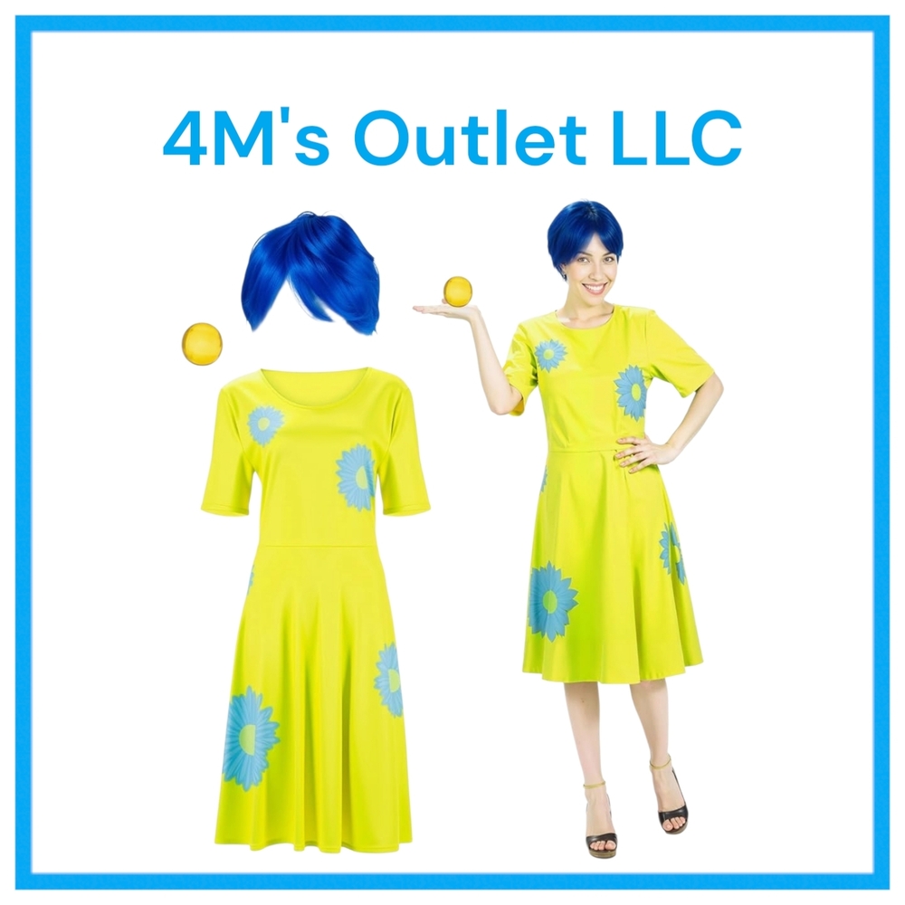 3 Piece Set, Dress, Wig And Crytal Ball